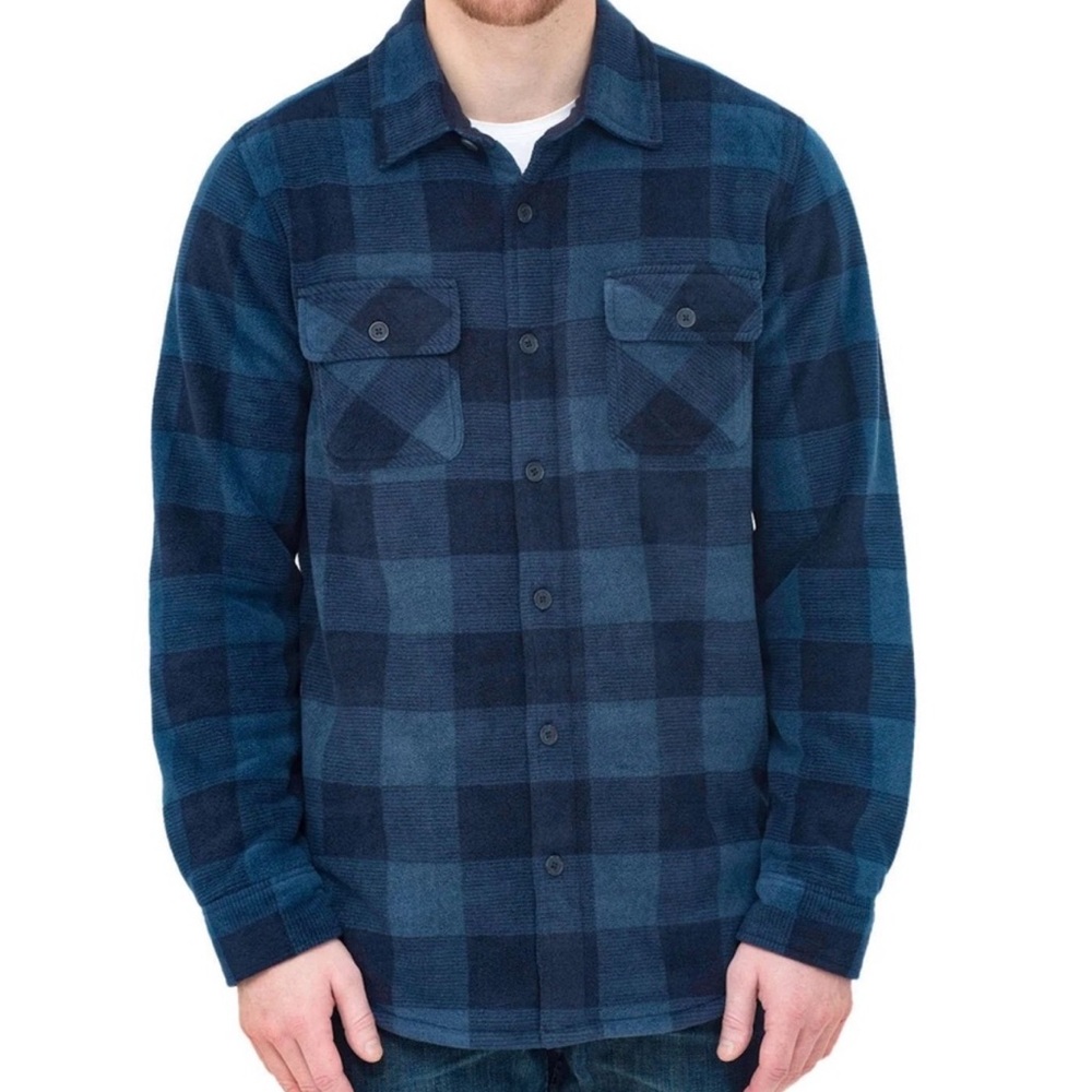 Boston Traders Sherpa Lined Flannel Shirt Jacket Blue Buffalo Plaid XXL - Picture 3 of 3